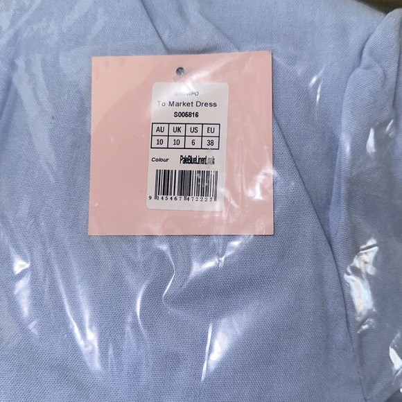 TO MARKET DRESS IN PALE BLUE LINEN LOOK - Picture 6 of 6